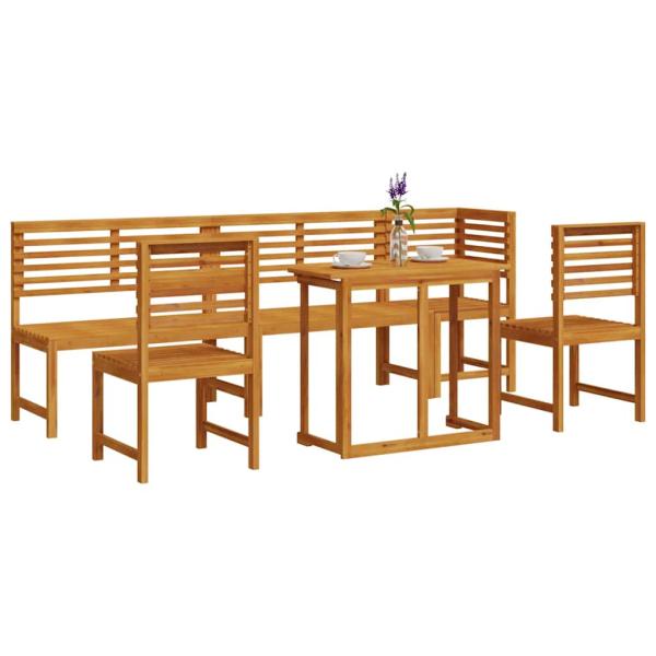 6-teiliges Garten-Esszimmer-Set aus massivem Akazienholz