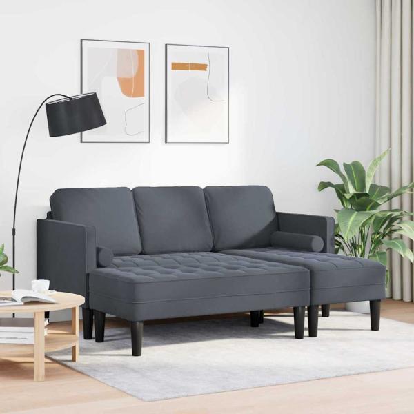 Sofa Set 2 stk. Dunkelgrau Polyester