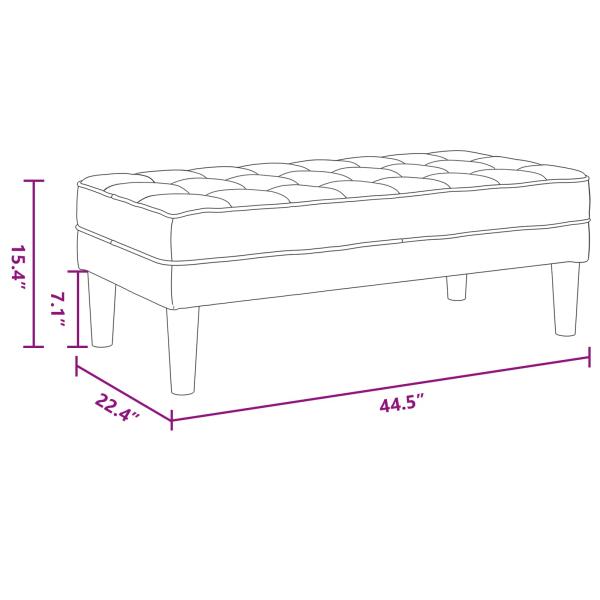 Garten Sofa mit Bank und Kissen, L-förmiger hellgrüner Samt, 3-Sitzer Sofa mit Chaise, L-förmiger hellgrüner 160 cm Samt, Bank hellgrün, 113x57x39 cm, Samt