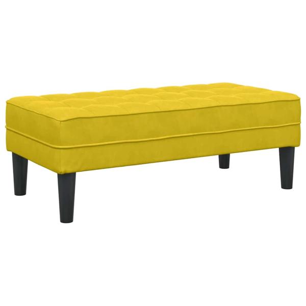 Garten Sofa mit Bank und Kissen L-Form Gelber Samt, L-förmiges Sofa Gelb 173x131x67 cm Samt, Bank Gelb 113x57x39 cm Samt