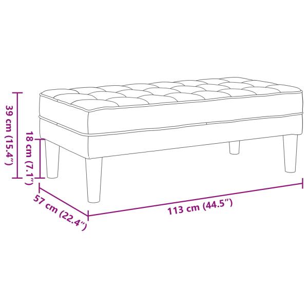 ARDEBO.de - Garten-Sofa mit Bank und Kissen L-förmiger Creme-Samt, L-förmiges Sofa Creme 173x131x67 cm Samt, Bank Creme 113 cm Samt