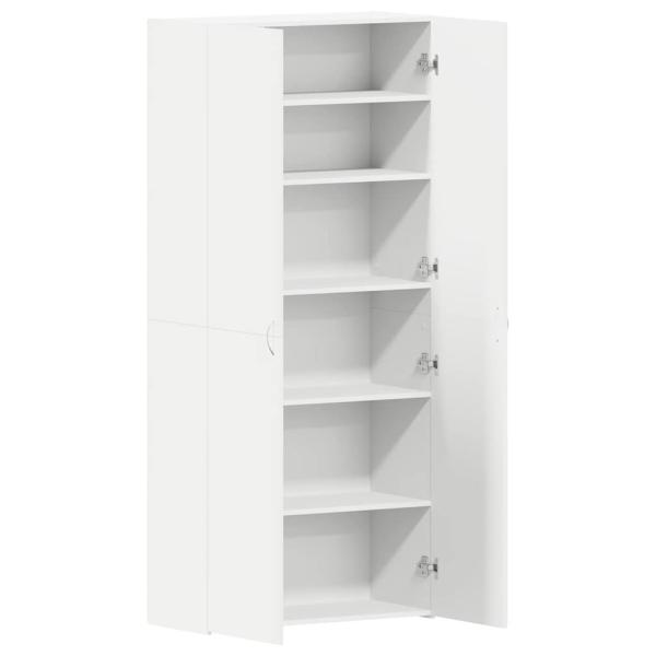 Schuhschrank mit Regal Weiß 80 x 35,5 x 180 cm Holzwerkstoff