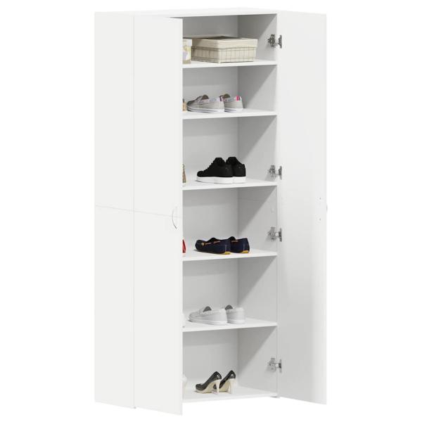 Schuhschrank Weiß 80x35.5x180 cm Holzwerkstoff