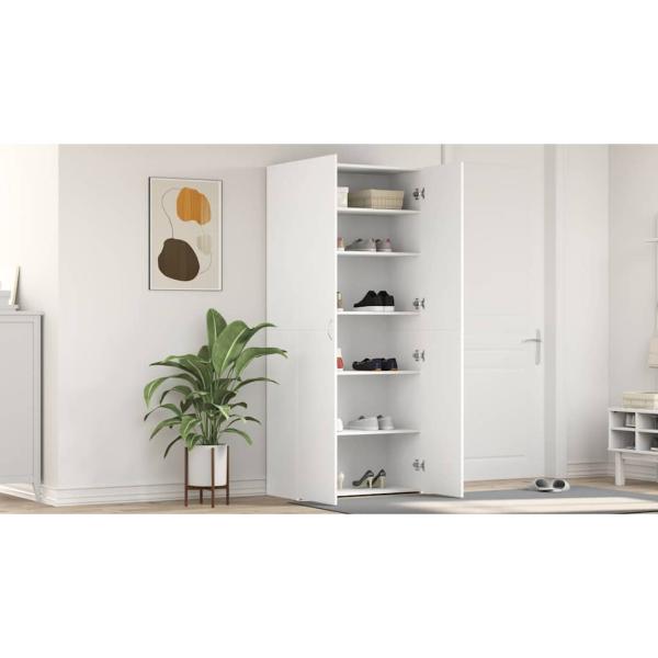 Schuhschrank mit Regal Weiß 80 x 35,5 x 180 cm Holzwerkstoff