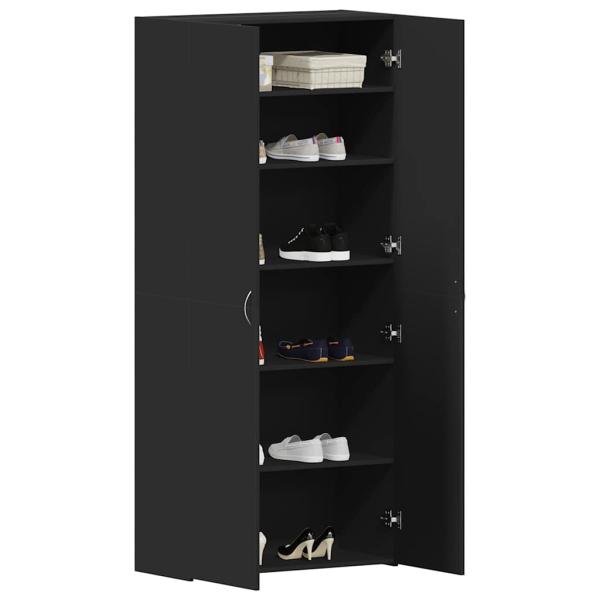 Schuhschrank Schwarz 80x35,5x180 cm Holzwerkstoff