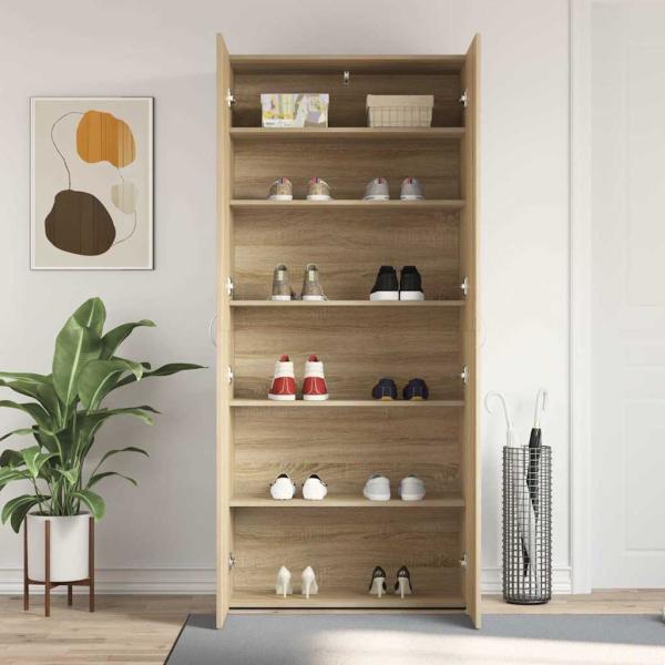 Schuhschrank Sonoma Eiche 80x35,5x180 cm Holzwerkstoff