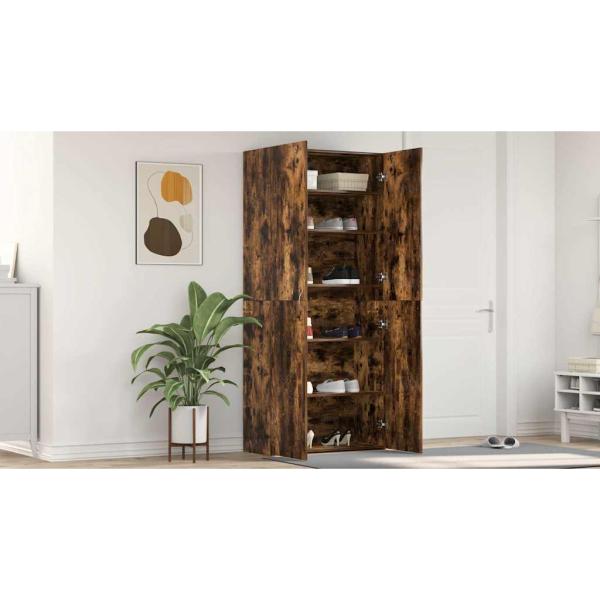Schuhschrank Raucheiche 80x35,5x180 cm Holzwerkstoff