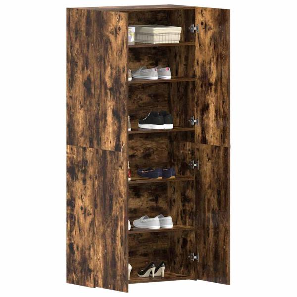 Schuhschrank Raucheiche 80x35,5x180 cm Holzwerkstoff