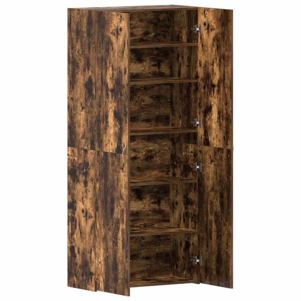 Schuhschrank Raucheiche 80x35,5x180 cm Holzwerkstoff
