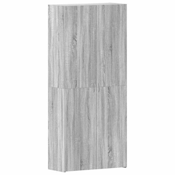 Schuhschrank Grau Sonoma 80x35,5x180 cm Holzwerkstoff