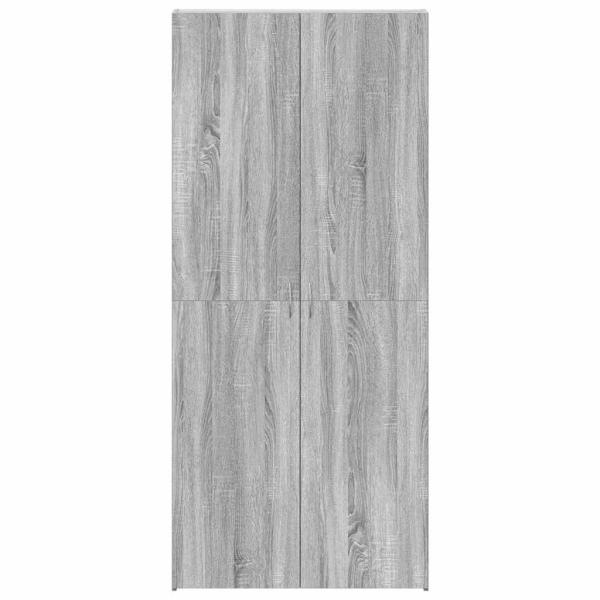 Schuhschrank mit Regal Grau 80 x 35,5 x 180 cm Holzwerkstoff