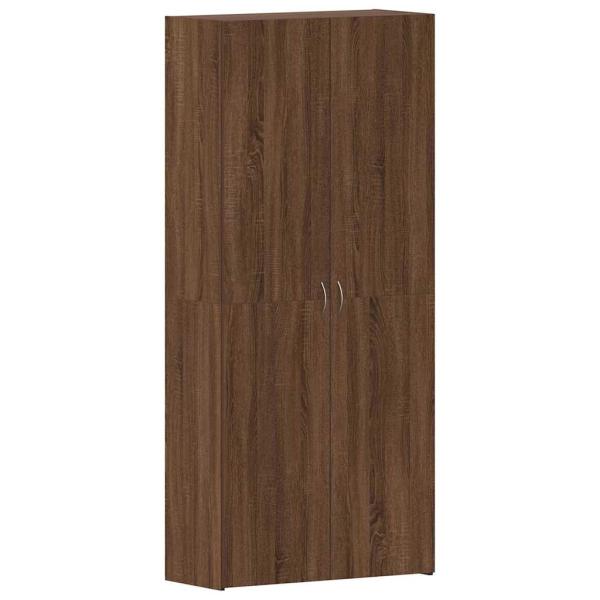 Schuhschrank Braunes Eichenholz 80x35,5x180 cm Ingenieurholz