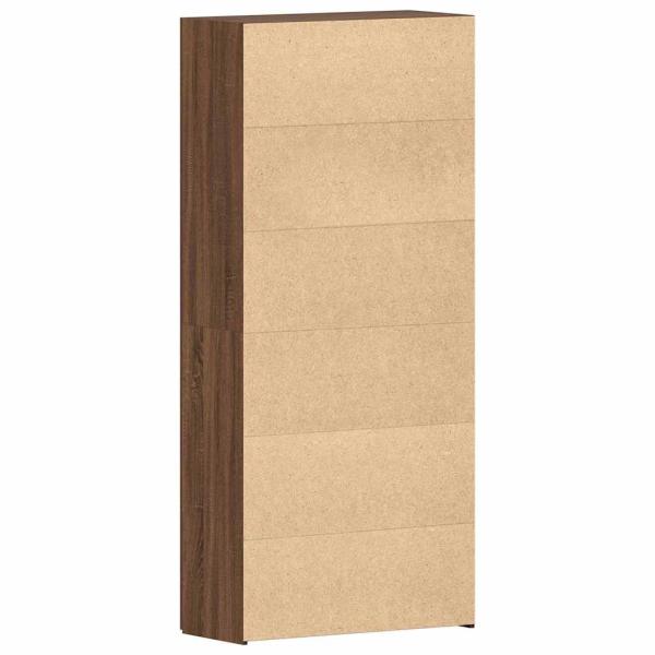Schuhschrank Braunes Eichenholz 80x35,5x180 cm Ingenieurholz
