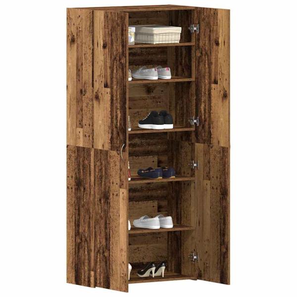 Schuhschrank Altholz 80x35,5x180 cm Ingenieurholz
