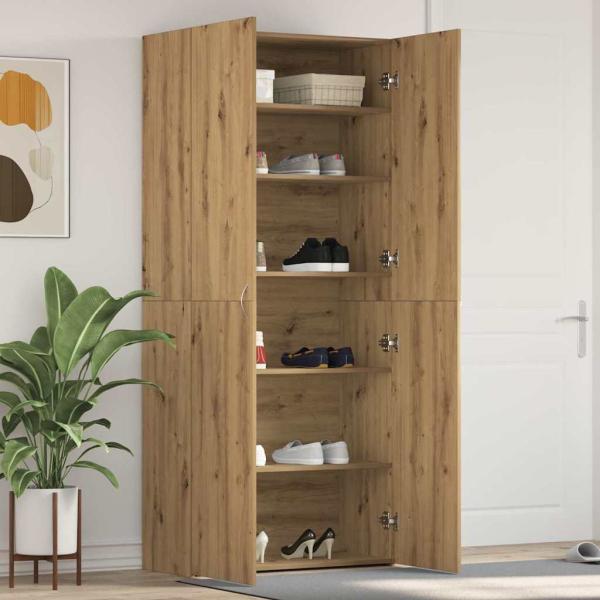 ARDEBO.de - Schuhschrank Artisan Eiche 80x35,5x180 cm Holzwerkstoff