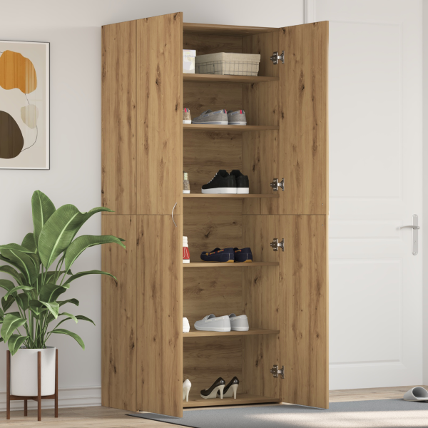 Schuhschrank 80 x 35,5 x 180 cm Holzwerkstoff Braun