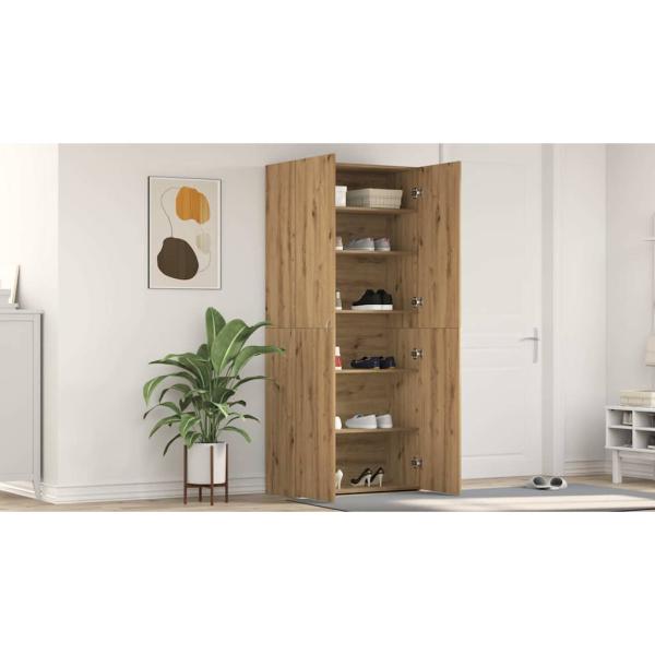 Schuhschrank 80 x 35,5 x 180 cm Holzwerkstoff Braun