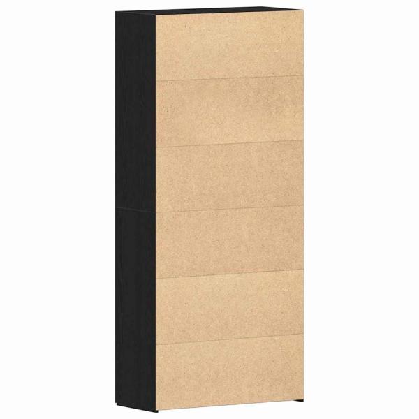 Schuhschrank Schwarz Eiche 80x35,5x180 cm Holzwerkstoff
