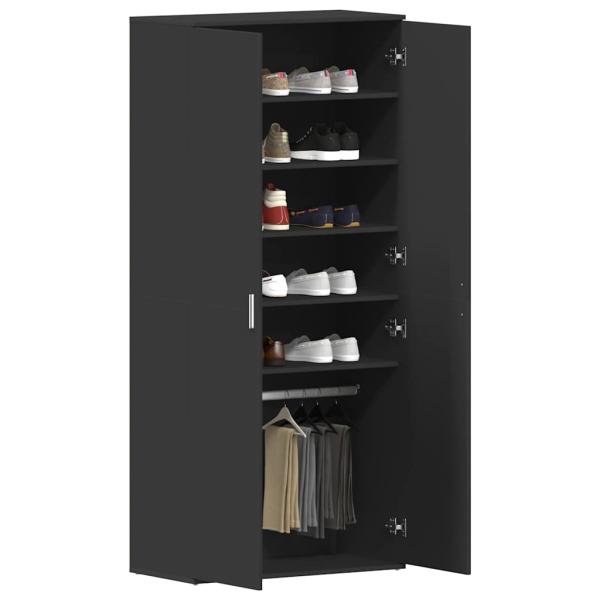 Schuhschrank Schwarz 80x39x180 cm Holzwerkstoff
