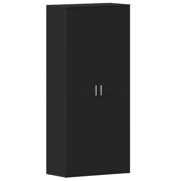 Schuhschrank Schwarz 80x39x180 cm Holzwerkstoff