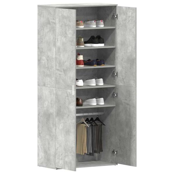 Schuhschrank Beton Grau 80x39x180 cm Spanplatte
