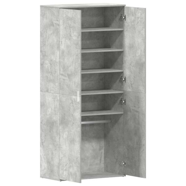 Schuhschrank Beton Grau 80x39x180 cm Spanplatte