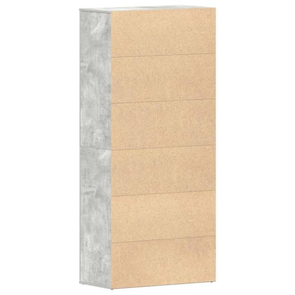 Schuhschrank Beton Grau 80x39x180 cm Spanplatte