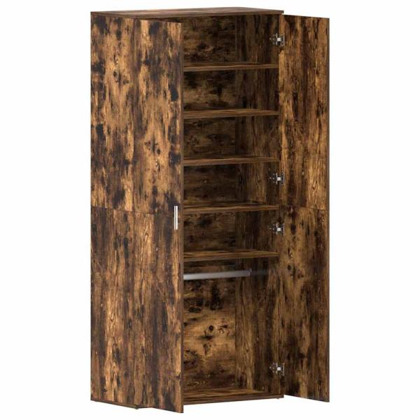 Schuhschrank Geräucherte Eiche 80x39x180 cm Werkstoff