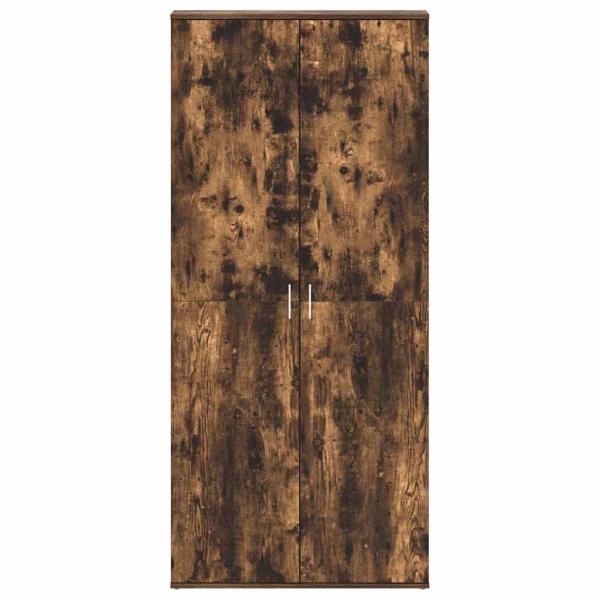 Schuhschrank Geräucherte Eiche 80x39x180 cm Werkstoff
