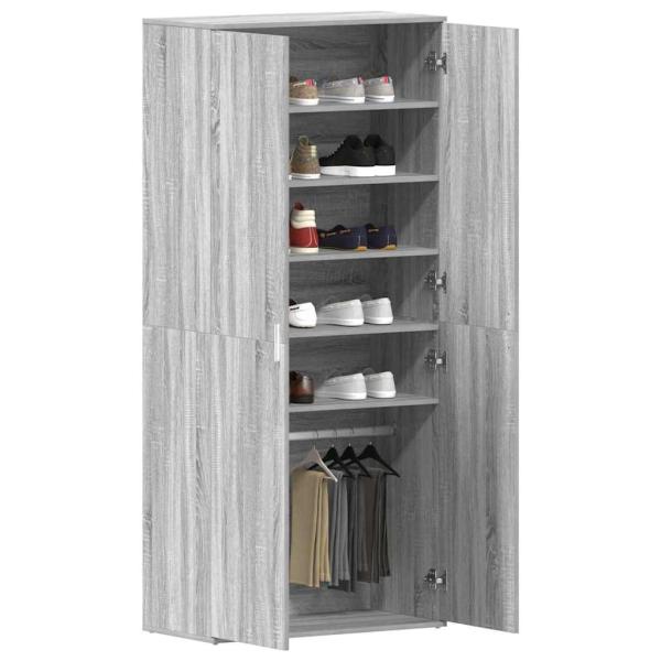 Schuhschrank Grau Sonoma 80x39x180 cm Holzwerkstoff