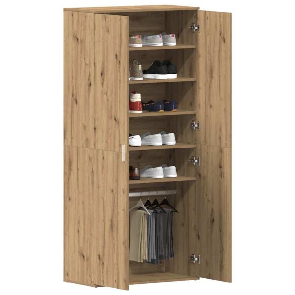 Schuhschrank Artisan Eiche 80x39x180 cm Holzwerkstoff
