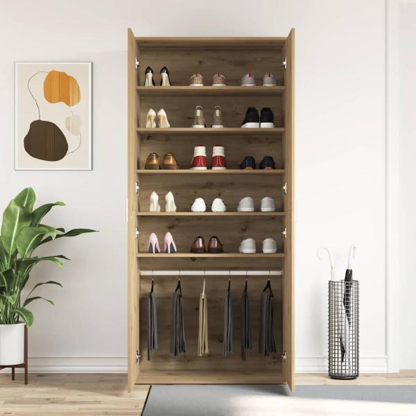 Schuhschrank Artisan Eiche 80x39x180 cm Holzwerkstoff