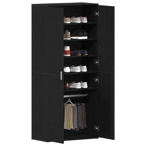 Schuhschrank Schwarze Eiche 80x39x180 cm Holzwerkstoff