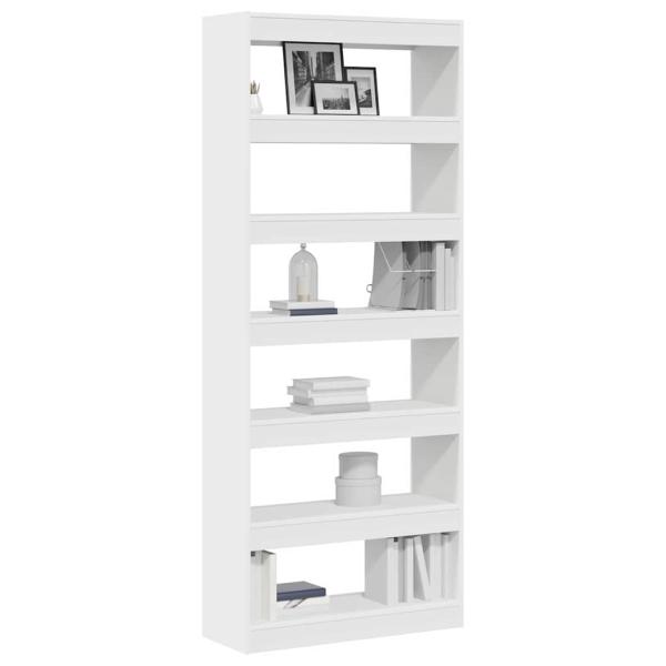 Weißes Bücherregal Weiß Holzwerkstoff 80 x 30 x 198 cm Stauraum