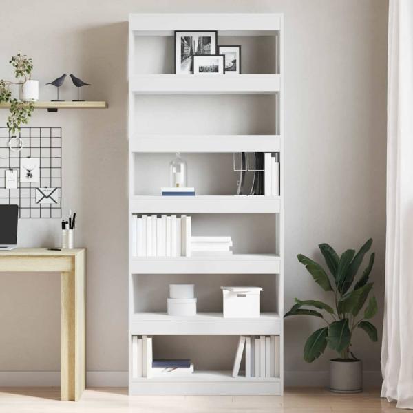 Weißes Bücherregal Weiß Holzwerkstoff 80 x 30 x 198 cm Stauraum