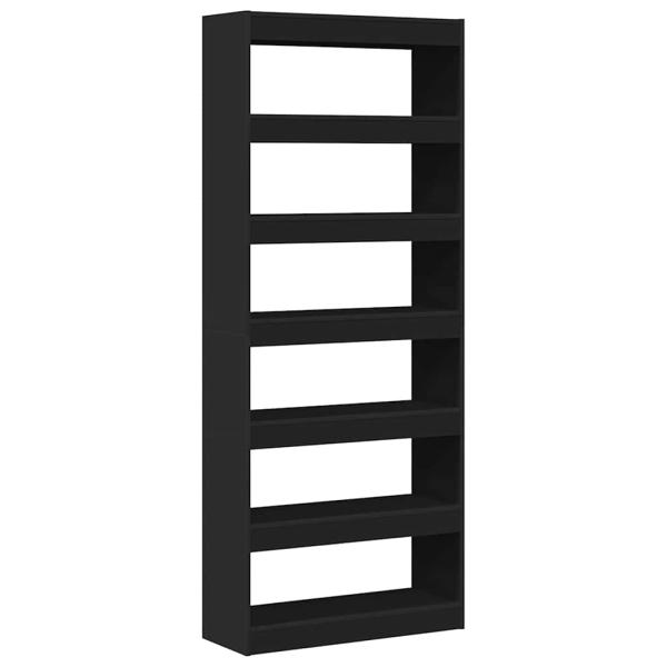 Schwarz Bücherregal Schwarz Holz 80 x 30 x 198 cm Regale