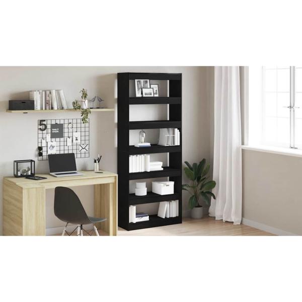 Schwarz Bücherregal Schwarz Holz 80 x 30 x 198 cm Regale