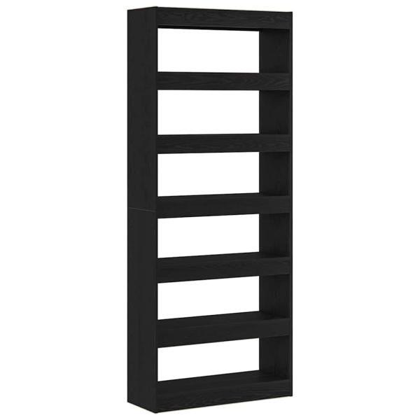Bücherregal Schwarz Eichen-Optik 80 x 30 x 198 cm Holzwerkstoff