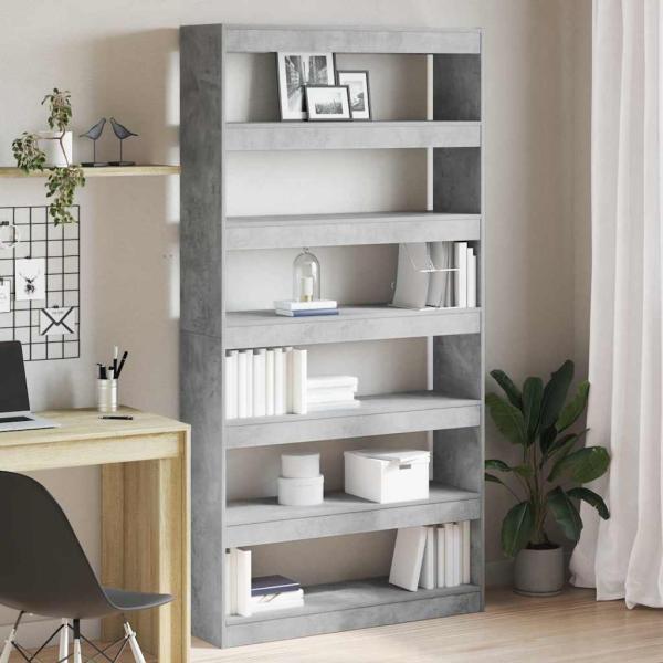 ARDEBO.de - Bücherregal Grau Holzwerkstoff 100 x 30 x 198 cm Rechteckig