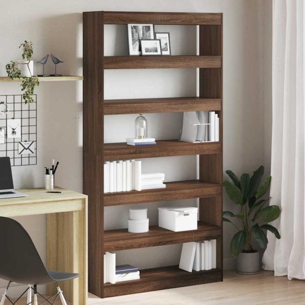 ARDEBO.de - Bücherregal Braune Eiche Holzwerkstoff 100 x 30 x 198 cm