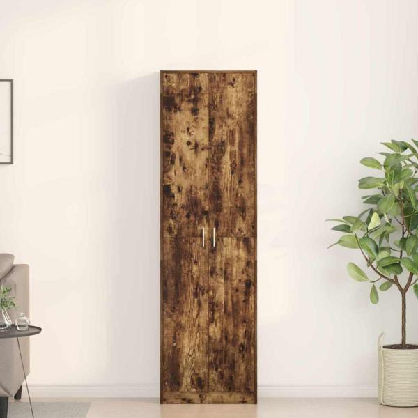 ARDEBO.de - Kleiderschrank Rauch Eiche 55x25x189 cm Holzwerkstoff