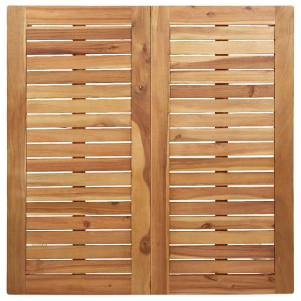 5-teiliges Garten-Essset aus massivem Akazienholz, Outdoor Esstisch 90x90x74,5 cm aus massivem Akazienholz, Stapelbare Gartenstühle 4 Stück aus massivem Akazienholz und Stahl