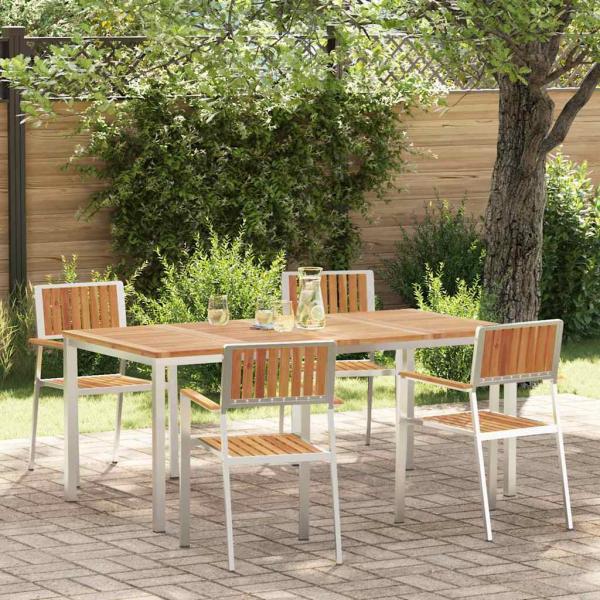 Outdoortisch-Set 5 pcs Massives Akazienholz und Edelstahl