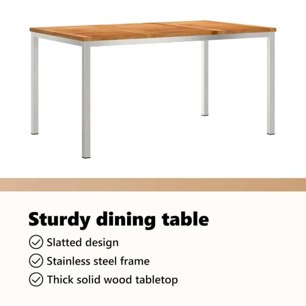 Outdoortisch-Set 7 pcs Massives Teakholz und Edelstahl