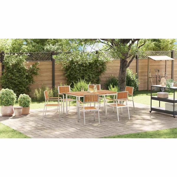 Outdoortisch-Set 7 pcs Massives Teakholz und Edelstahl