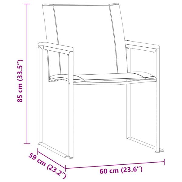 5-teiliges Garten Essset aus massivem Akazienholz, Outdoor Esstisch 180x90x75 cm aus massivem Akazienholz
