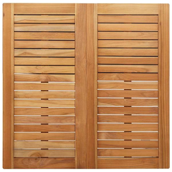 5-teiliges Garten-Essset aus massivem Teakholz, Gartentisch 90x90x74.5 cm aus massivem Teakholz