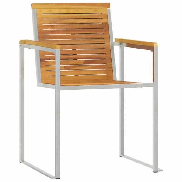 3-teiliges Sonnenliegenset mit Gartenstühlen aus solidem Teakholz