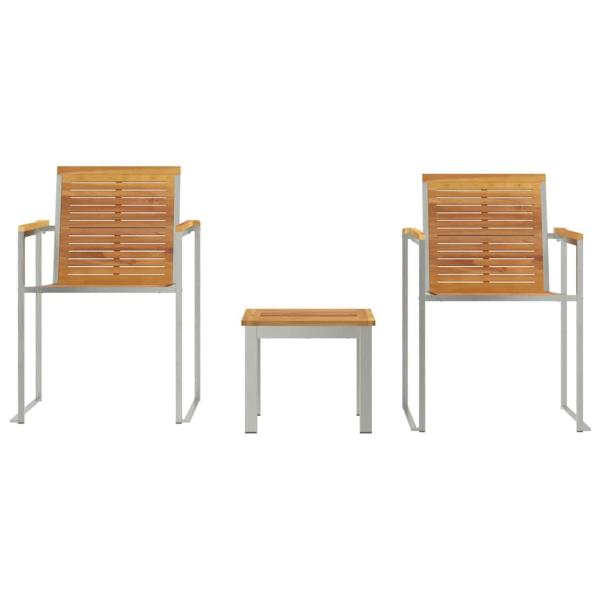 3-teiliges Sonnenliegenset mit Gartenstühlen aus solidem Teakholz
