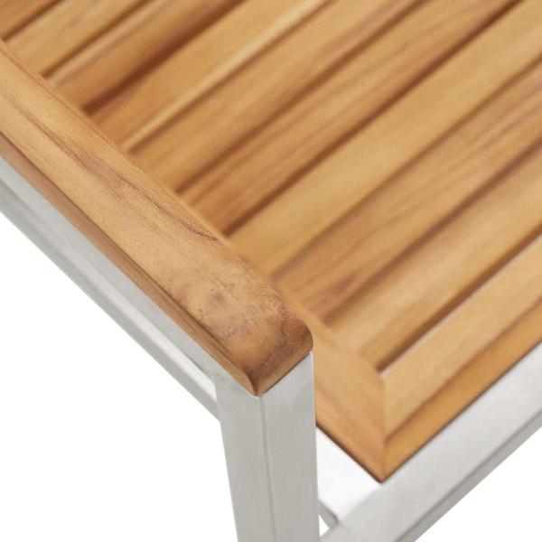 3-teiliges Sonnenliegenset mit Gartenstühlen aus solidem Teakholz